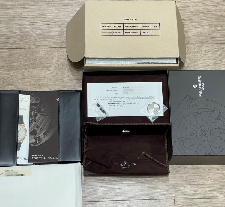 Patek Philippe Perpetual Calendar Grand Complications 40mm White Gold Creme Arabic