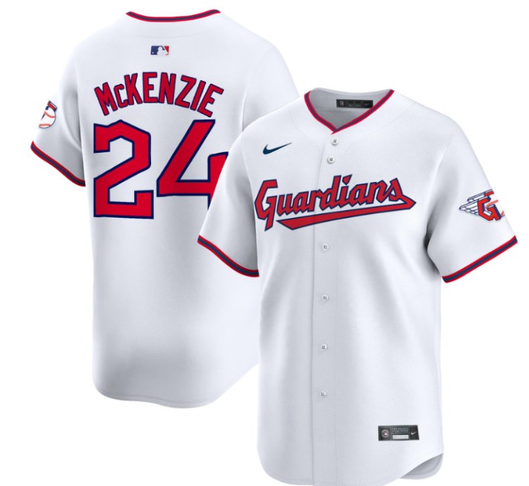 Triston Mckenzie Jersey 24 Cleveland Guardians 2025 Vapor Premier Limited All Stitched White