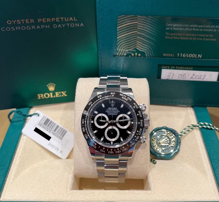 Rolex Daytona Steel 2021 Unworn With Stickers Black Dial Ceramic Bezel 116500ln