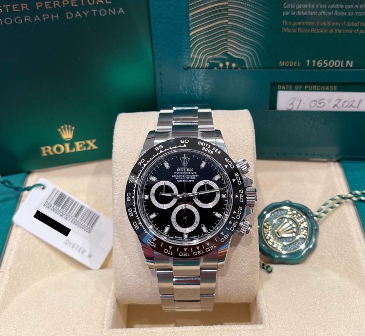 Rolex Daytona Steel 2021 Unworn With Stickers Black Dial Ceramic Bezel 116500ln