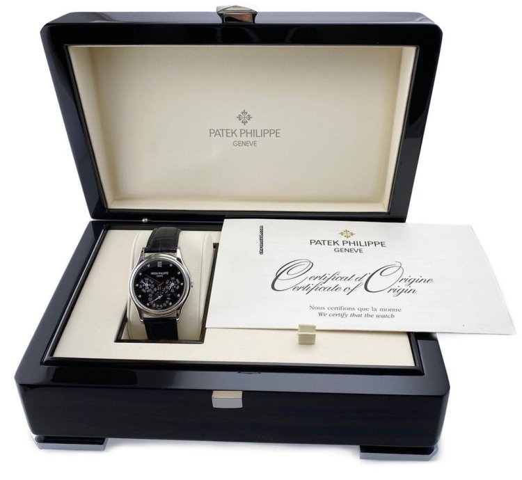Patek Philippe Perpetual Calendar Grand Complications 5140p Diamond Black Dial Mens Watch Box Papers