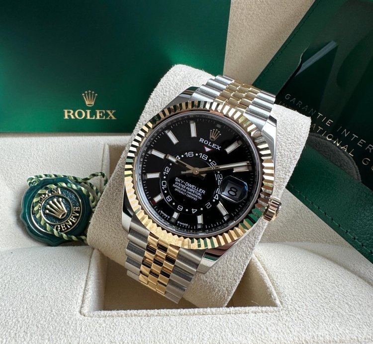 Rolex Sky-dweller New Release 2023 336933 Jubilee Bracelet Black Dial - Two Tone Yellow Gold