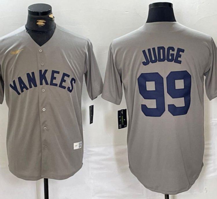 New York Yankees Aaron Judge Gray Throwback Jersey