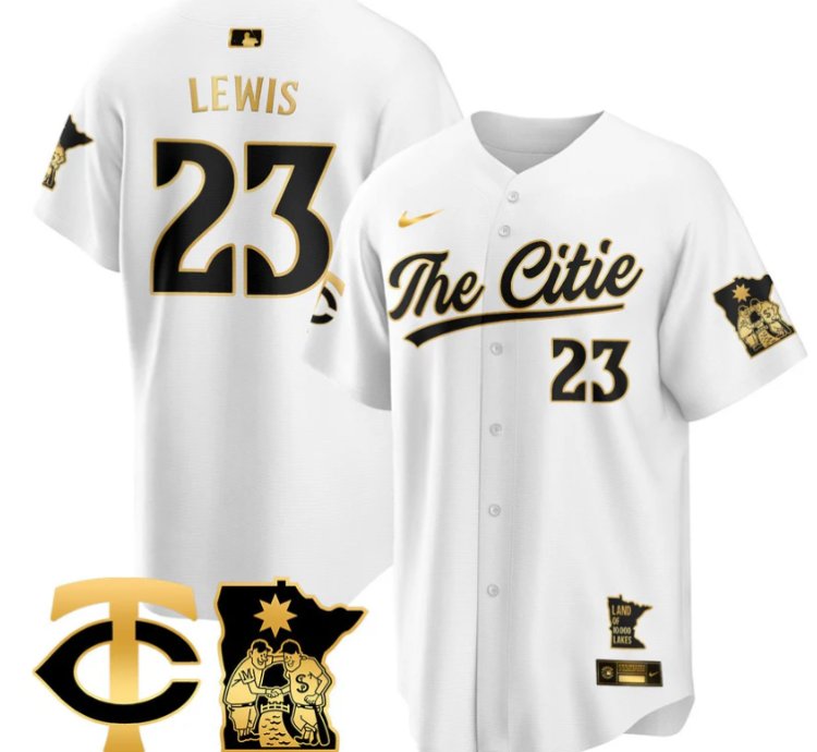 Royce Lewis Jersey 23 Minnesota Twins 2025 City Connect Concept Stitched White Gold