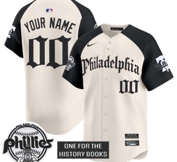Custom Phillies Jersey Retro Newspaper Edition Vapor Premier Limited Stitched Alternate