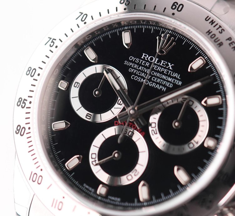 Rolex Daytona Steel Black Dial Full Stickers New