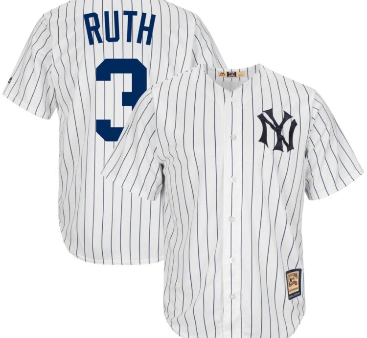 New York Yankees Babe Ruth White Throwback Jersey