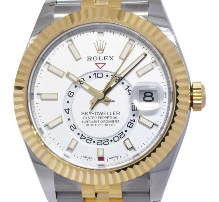 Rolex Sky-dweller New Rolex Sky-dweller White Dial 18k Yg Steel 42mm Watch 22 326933