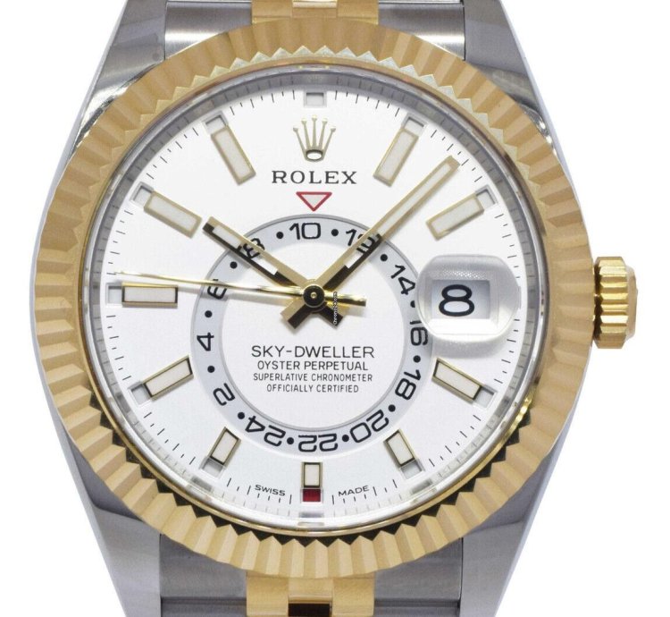 Rolex Sky-dweller New Rolex Sky-dweller White Dial 18k Yg Steel 42mm Watch 22 326933