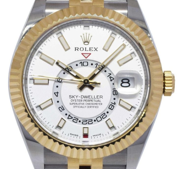 Rolex Sky-dweller New Rolex Sky-dweller White Dial 18k Yg Steel 42mm Watch 22 326933