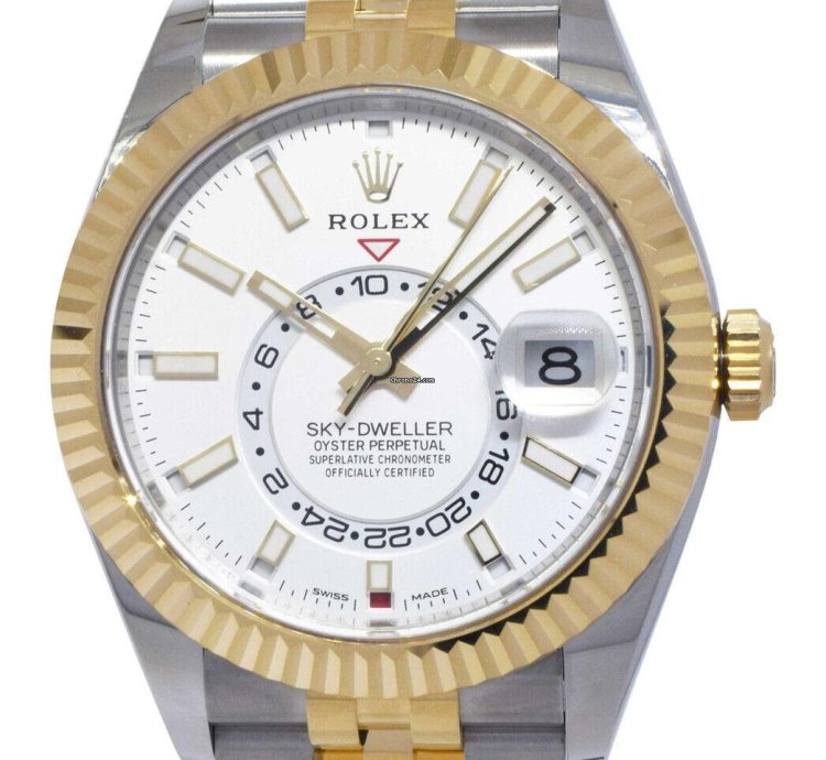 Rolex Sky-dweller New Rolex Sky-dweller White Dial 18k Yg Steel 42mm Watch 22 326933