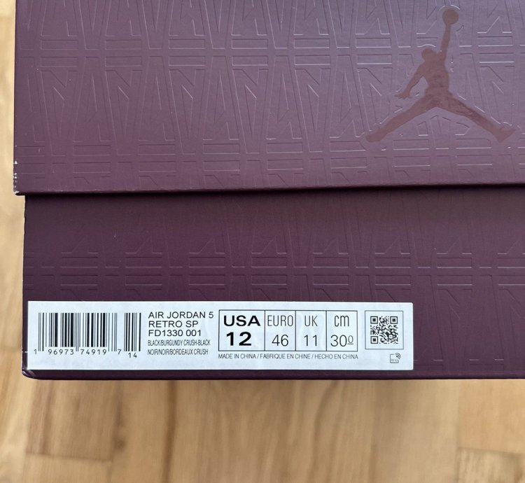 Ma Mani Re Air Jordan 5 Retro Dusk Sz 12