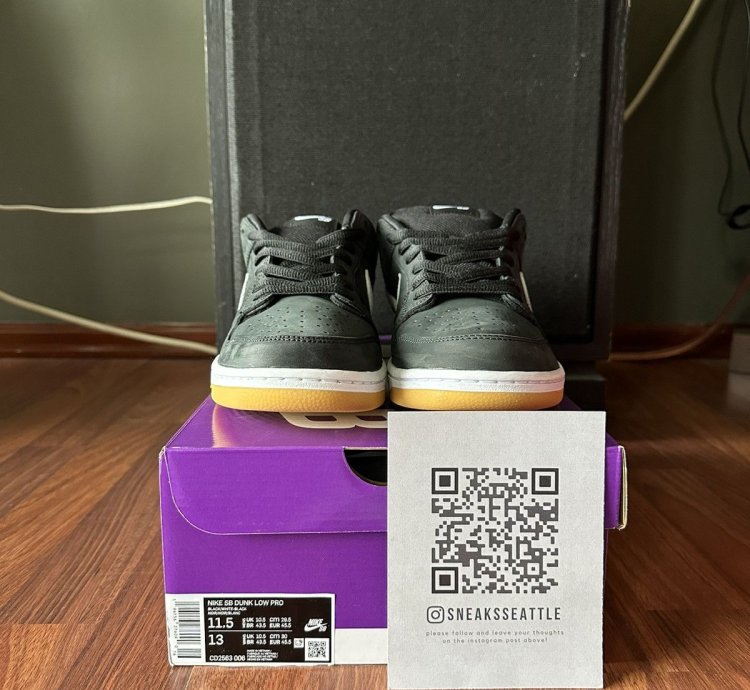 Nike Sb Dunk Low Pro Black Gum Size 11 5m Cd2563-006