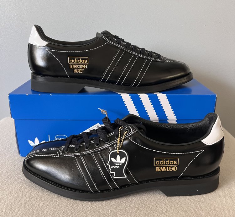 Adidas Brain Dead Bowling Shoes In Black Leather