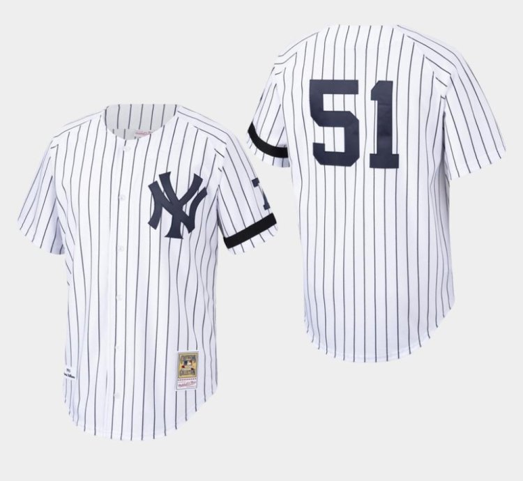 New York Yankees Bernie Williams White Throwback Jersey