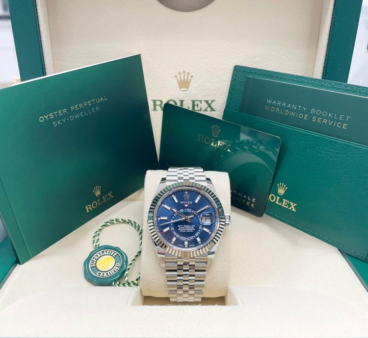 Rolex Sky-dweller New Sky Dweller 326934 Blue Index Dial Jubilee Bracelet 42mm Stainless Steel