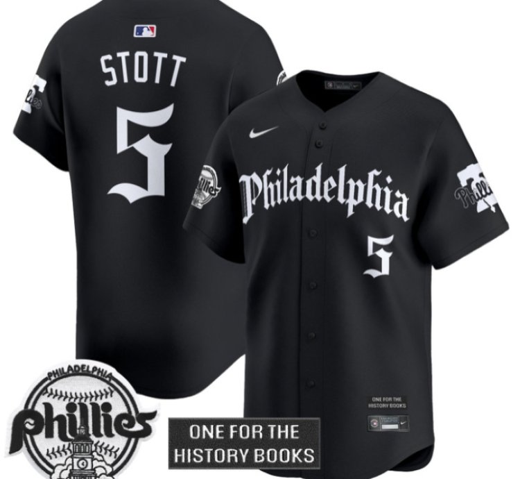 Bryson Stott Jersey 5 Phillies Retro Newspaper Edition Vapor Premier Limited Stitched Black