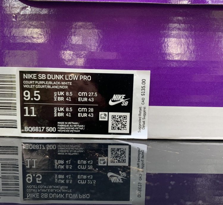 Nike Sb Dunk Low Pro Court Purple