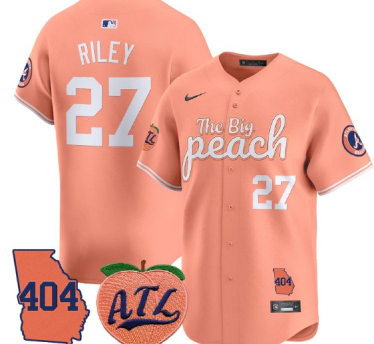 Austin Riley Jersey 27 Atlanta Braves 404 The Big Peach Premier Limited Stitched Peach