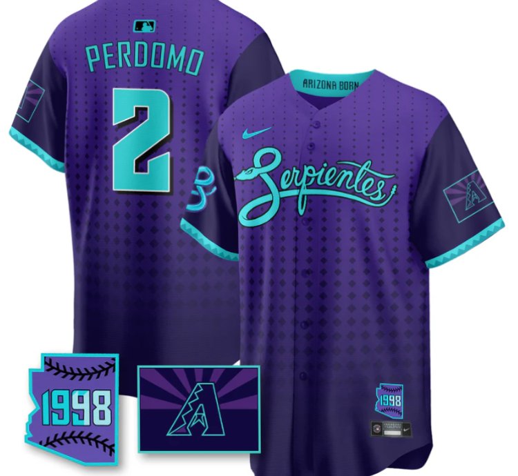 Geraldo Perdomo Jersey 2 Arizona Diamondbacks Serpientes City Connect Stitched Purple