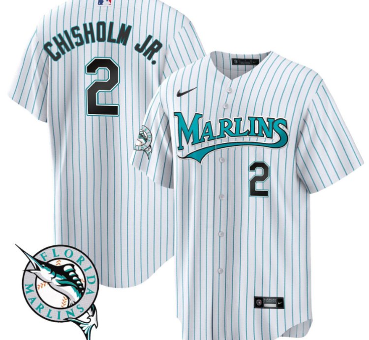 Jazz Chisholm Jr Jersey 2 Miami Marlins Throwback Cool Base All Stitched