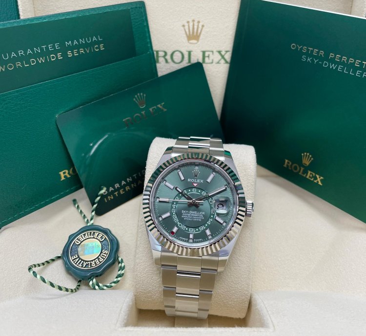 Rolex Sky-dweller New Sky-dweller Mint Green Dial 336934 Oyster Bracelet 42mm Stainless Steel Watch