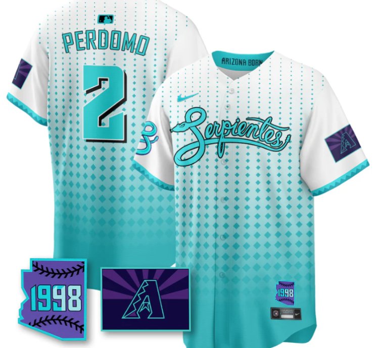 Geraldo Perdomo Jersey 2 Arizona Diamondbacks Serpientes City Connect Stitched White