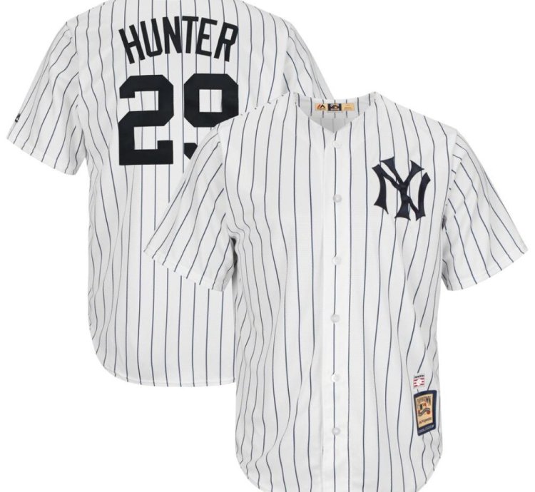 New York Yankees Catfish Hunter White Throwback Jersey