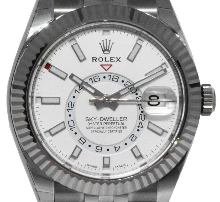 Rolex Sky-dweller Nos Rolex Sky-dweller Steel 18k Wg 42mm White Dial Jubilee Watch 21 326934