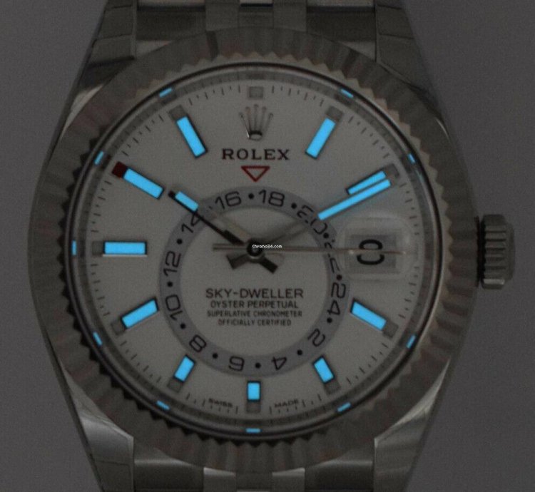 Rolex Sky-dweller Nos Rolex Sky-dweller Steel 18k Wg 42mm White Dial Jubilee Watch 21 326934