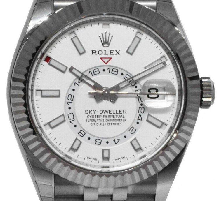 Rolex Sky-dweller Nos Rolex Sky-dweller Steel 18k Wg 42mm White Dial Jubilee Watch 21 326934