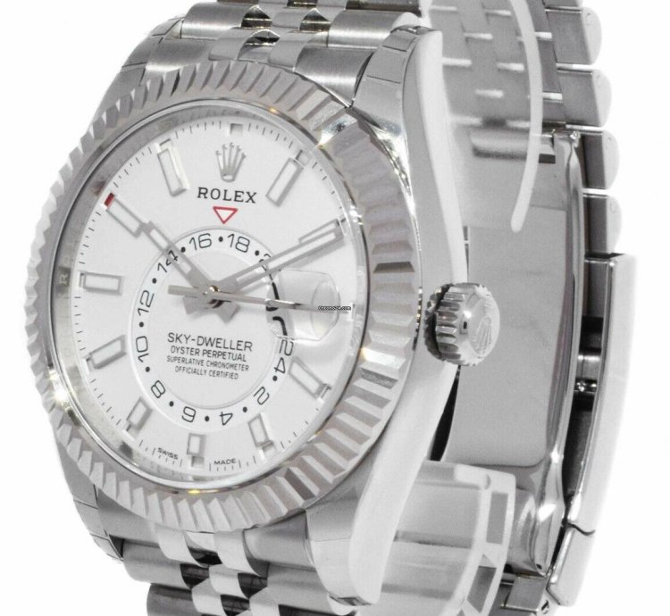 Rolex Sky-dweller Nos Rolex Sky-dweller Steel 18k Wg 42mm White Dial Jubilee Watch 21 326934