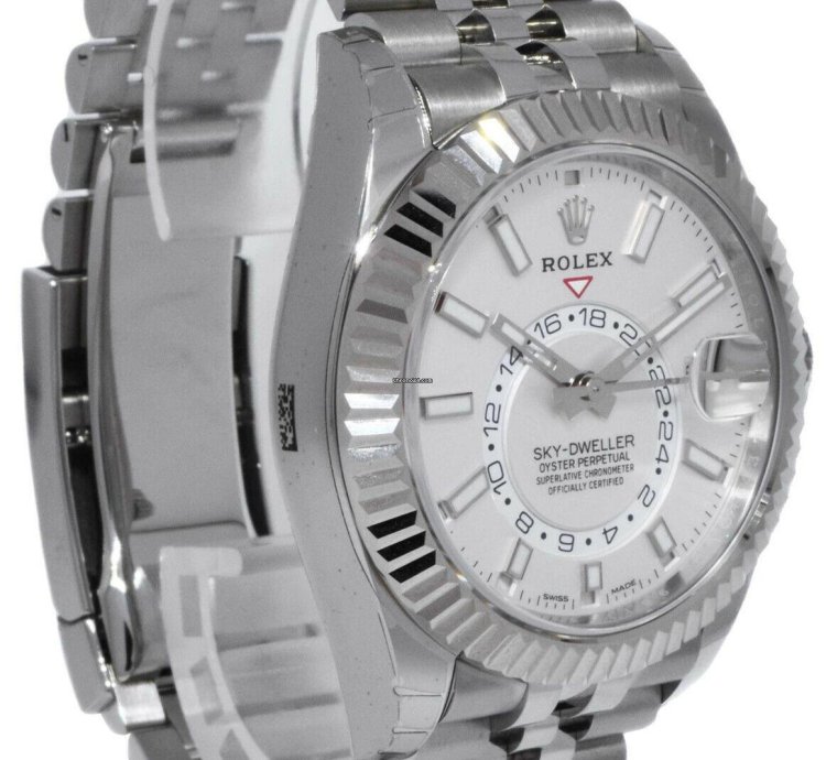 Rolex Sky-dweller Nos Rolex Sky-dweller Steel 18k Wg 42mm White Dial Jubilee Watch 21 326934