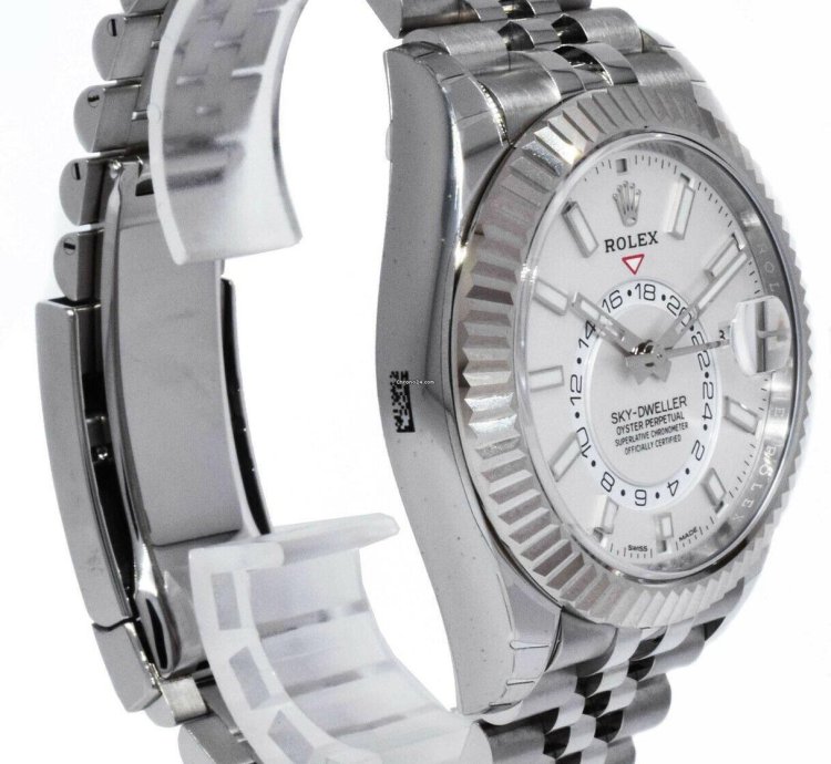 Rolex Sky-dweller Nos Rolex Sky-dweller Steel 18k Wg 42mm White Dial Jubilee Watch 21 326934