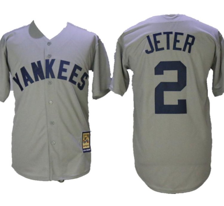 New York Yankees Derek Jeter Gray Throwback Jersey
