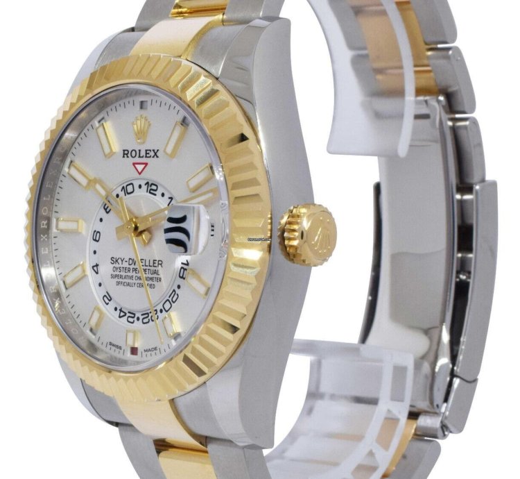 Rolex Sky-dweller Nos Rolex Sky-dweller White Dial 18k Yg Steel 42mm Oyster Watch 20 326933