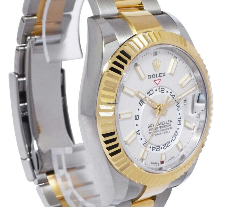 Rolex Sky-dweller Nos Rolex Sky-dweller White Dial 18k Yg Steel 42mm Oyster Watch 20 326933
