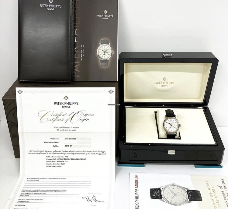Patek Philippe Perpetual Calendar Grand Complications Perpetual Calendar White Gold White Dial 5160 500g-001