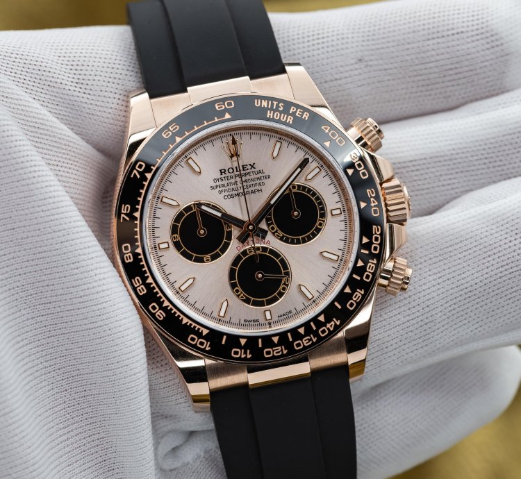 Rolex Daytona Sundust Dial Everose Gold Oysterflex 40mm 126515ln Full Set