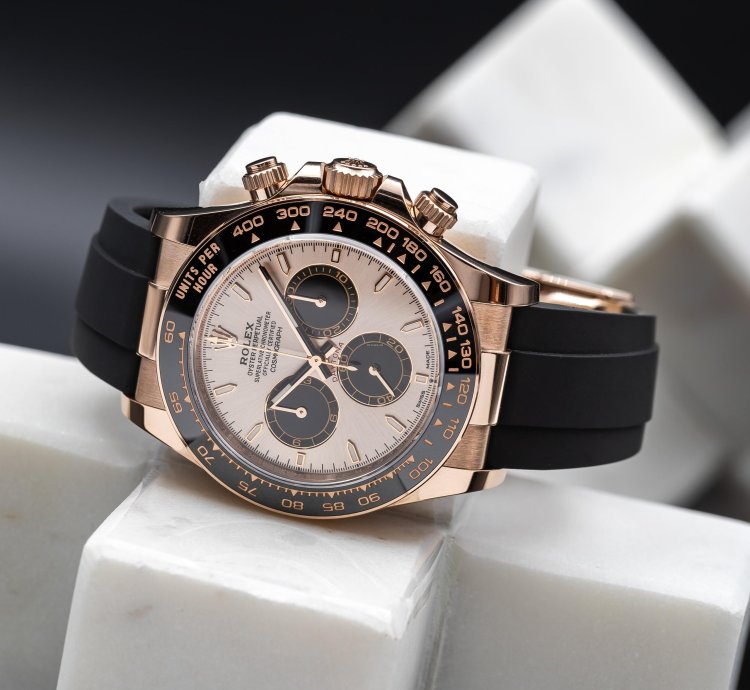 Rolex Daytona Sundust Dial Everose Gold Oysterflex 40mm 126515ln Full Set