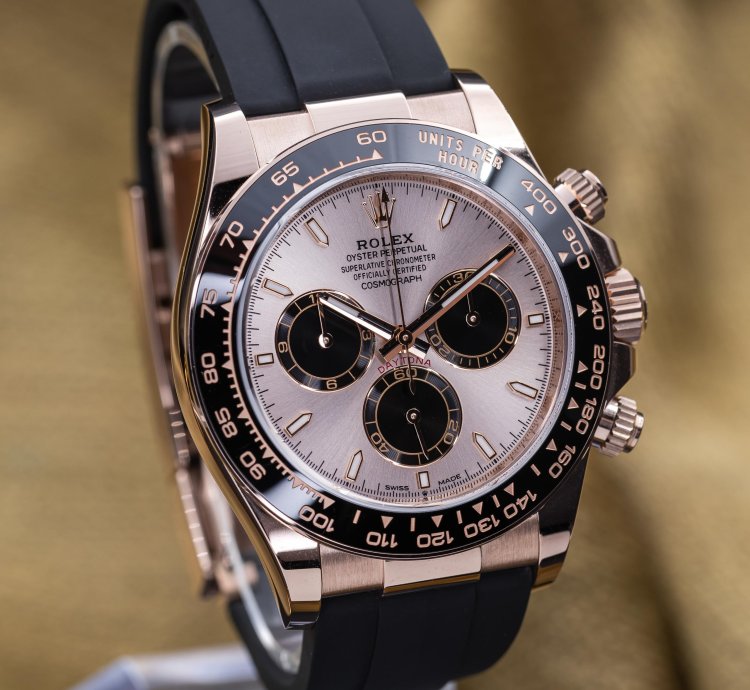 Rolex Daytona Sundust Dial Everose Gold Oysterflex 40mm 126515ln Full Set