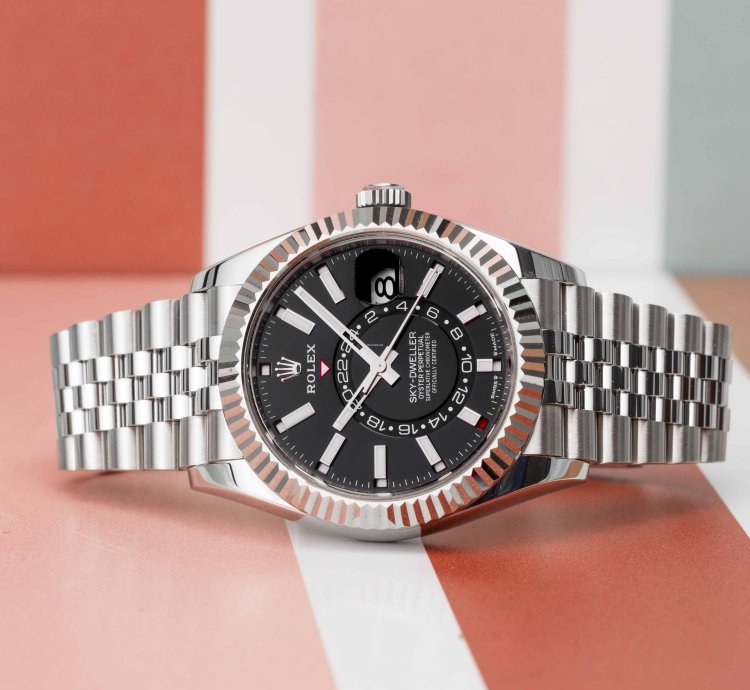 Rolex Sky-dweller Oyster Perpetual Black Dial Jubilee Stainless Steel 42mm 336934 - 2023