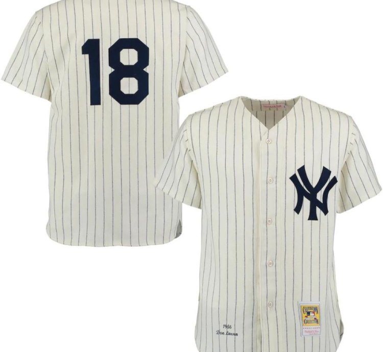 New York Yankees Don Larsen Cream 1956 Throwback Jersey