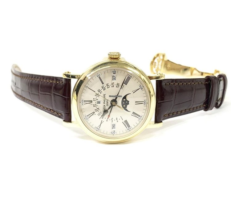 Patek Philippe Perpetual Calendar Grand Complications Yellow Gold White Roman Dial 5159j-001