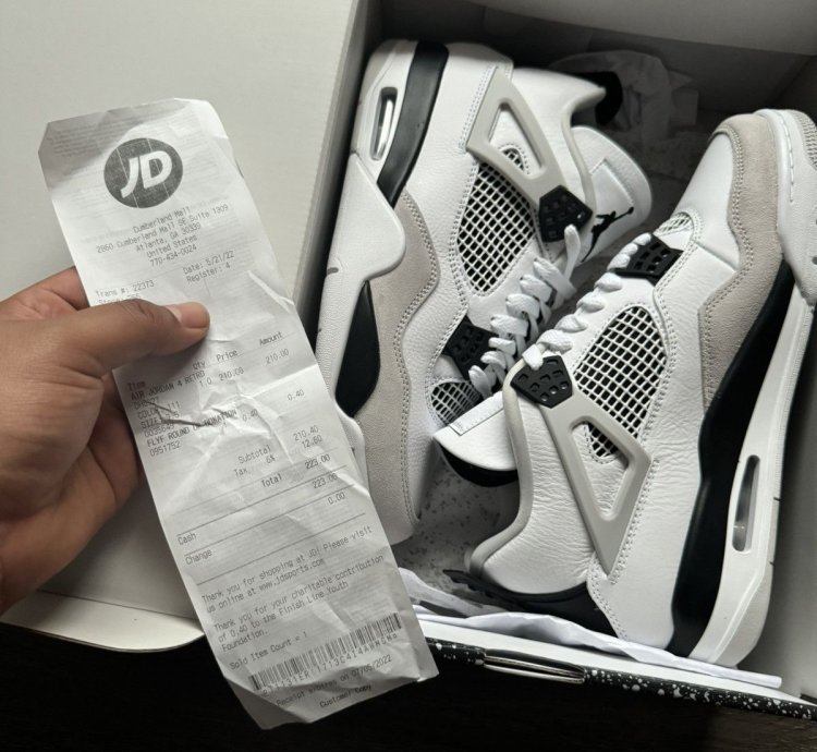 Aj4 Air Jordan 4 Retro Military Black White Sneakers