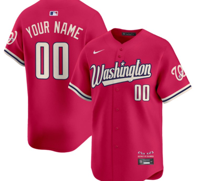 Custom Washington Nationals Jersey Name Number Vapor Limited All Stitched Pink