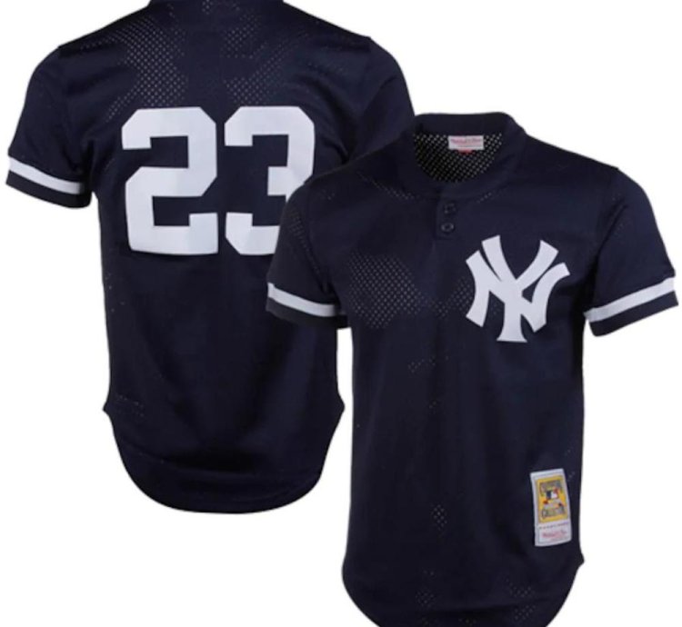 New York Yankees Don Mattingly Navy Throwback Mesh Pullover Jersey