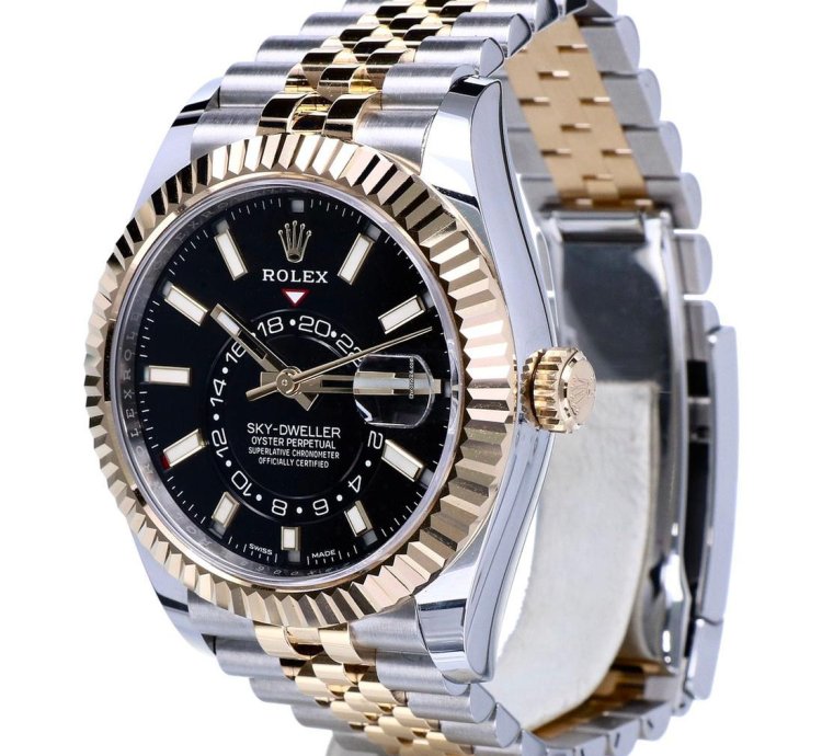 Rolex Sky-dweller Oyster Sky-dweller Jubilee Gold Steel Black Dial 42 Mm Unworn 2023