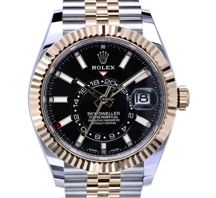 Rolex Sky-dweller Oyster Sky-dweller Jubilee Gold Steel Black Dial 42 Mm Unworn 2023