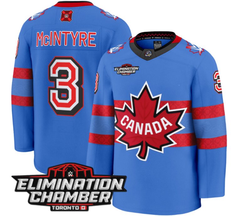 Men Drew Mcintyre Jersey 3 Elimination Chamber Toronto 2025 Stitched Royal